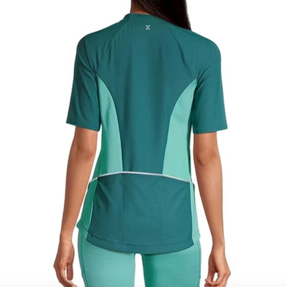 Xersion Womens Mock Neck Short Sleeve Jersey , Sz XXL , Blue 925581 - Picture 4 of 4